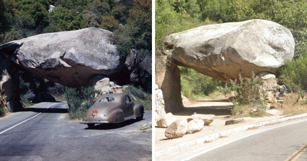 Камень-туннель в национальном парке Секвойя, Калифорния