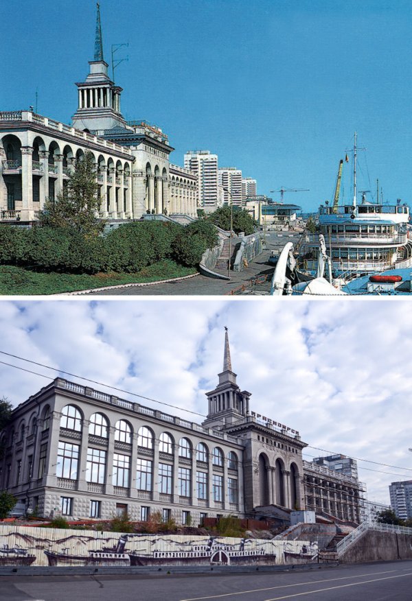 Речной вокзал, Красноярск, Россия. 2001 и 2015 годы