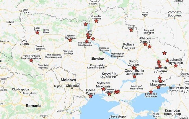 Кадры военной операции в разных городах Украины: Мариуполь, Киев, Днепр, Счастье