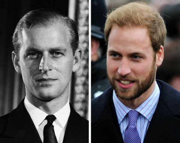 Принц Филипп, герцог Эдинбургский, и принц Уильям, герцог Кембриджский (26 лет)