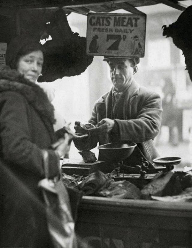 Продавец кошачьего мяса. Лондон, 1933 год.