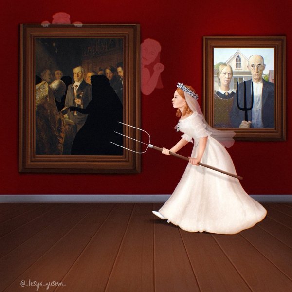 «Неравный брак» Василия Пукирева и «Американская готика» Гранта Вуда