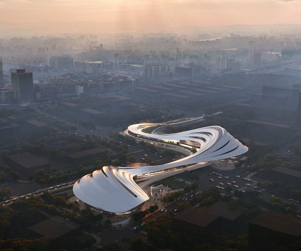 Проект здания нового городского центра культуры и искусства в китайском городе Цзинхэ