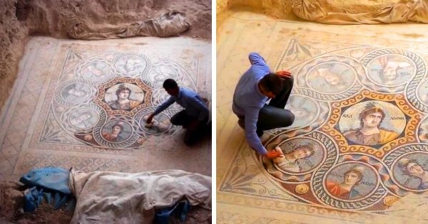 Стеклянная мозаика 2000-летней давности из древнего города Зевгма в Турции
