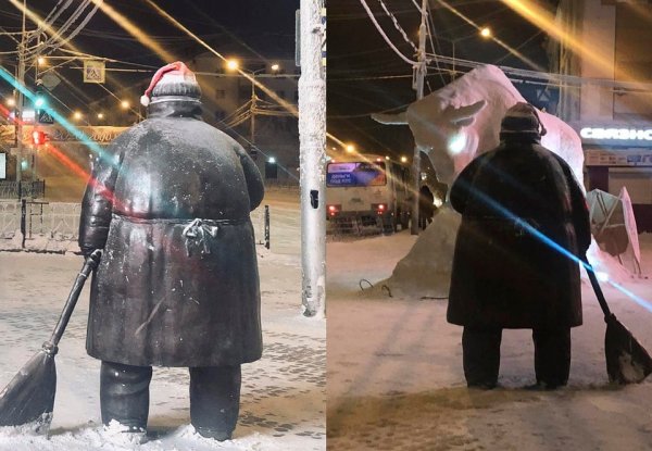Эта статуя из Якутска всегда стоит к вам спиной