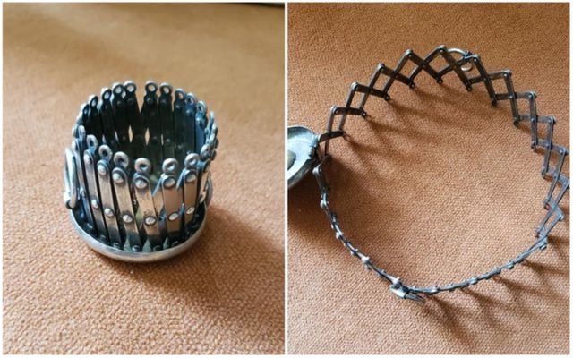 Расширяющееся металлическое кольцо с декоративной крышкой и ручками