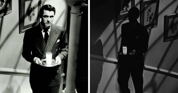 В фильме «Подозрение» (1941) есть сцена, где стакан молока будто светится в темном коридоре