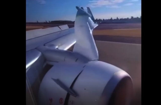 У самолета в США оторвало капоты двигателя прямо на взлете