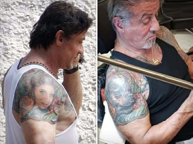 Cильвестр Сталлоне перебил тату с изображением своей жены на ротвейлера, намекая на развод
