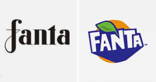 Логотип «Fanta» в 1940 и 2022