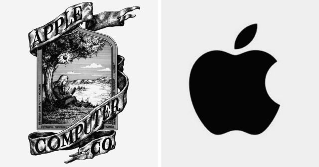 Логотип «Apple» в 1976 и 2022