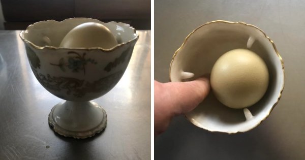 Странная фарфоровая чашка, которая не подходит для варённых яиц. Что это?