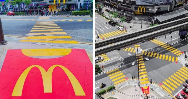 Пешеходный переход в виде картошки фри, который ведёт только в одно место — McDonald’s