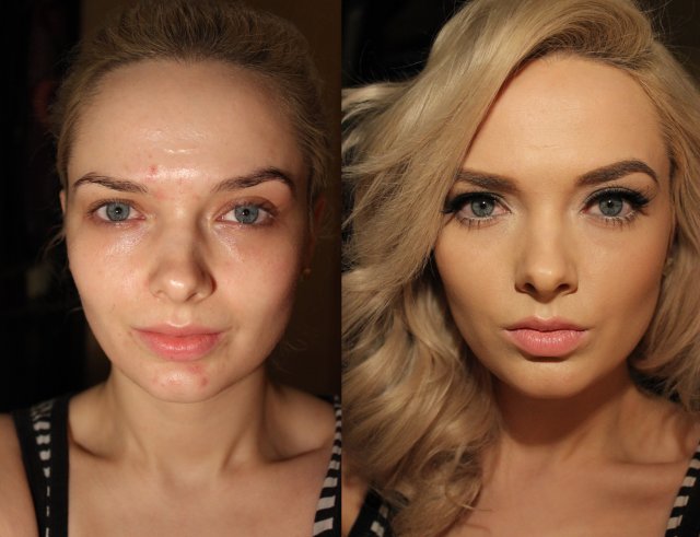 Девушки честно показали, как они выглядят с макияжем и без