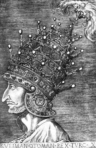 Художник Агостино Венециано нарисовал султана в нескольких коронах