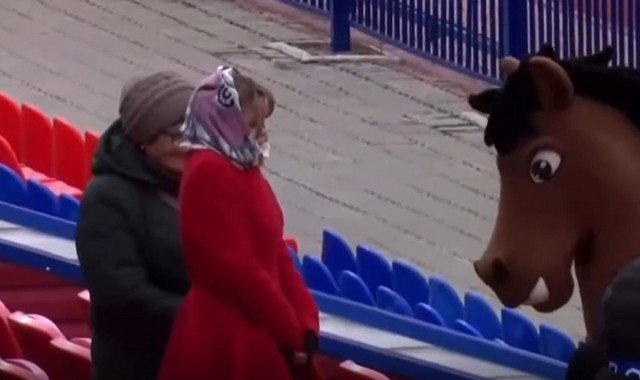 Футболист «СКА-Хабаровск» Александр Максименко сделал предложение своей девушке в костюме коня
