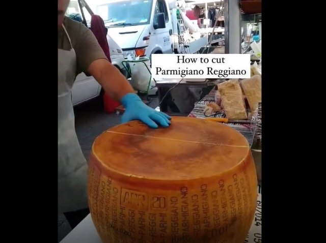 Как порезать головку сыра пармиджано-реджано