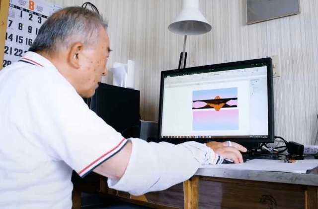 82-летний дедушка Тацуо Хориучи создает картины с помощью Exel
