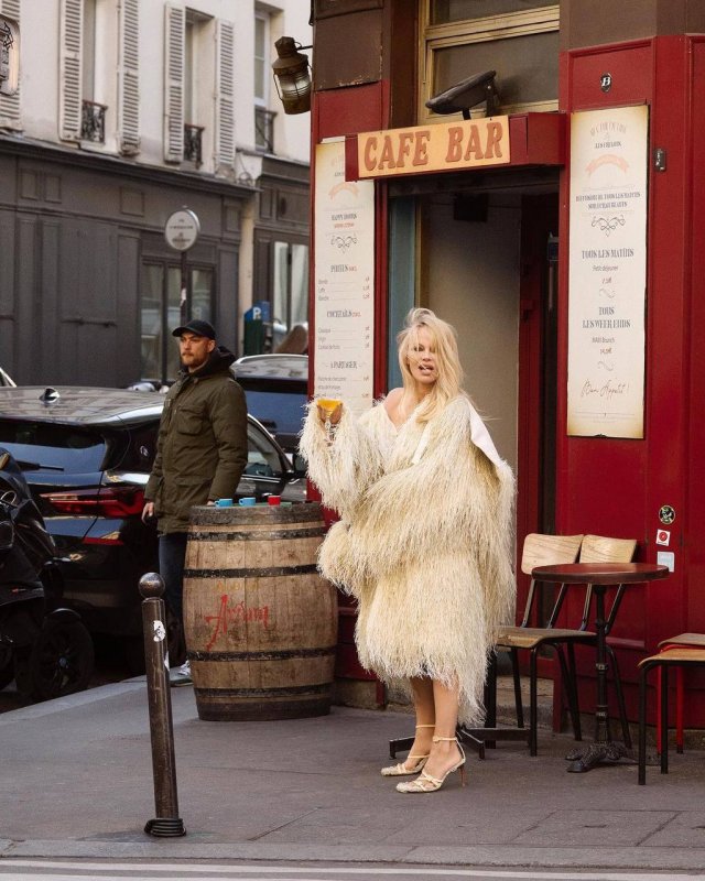 Памела Андерсон гуляет по Парижу
