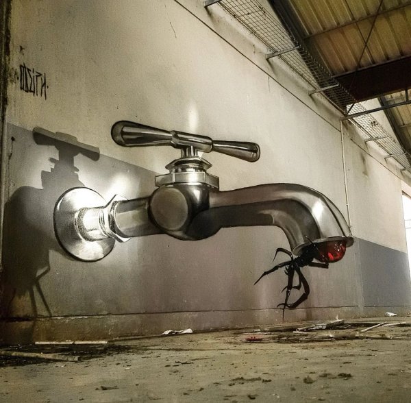 Реалистичные и крутые 3D-граффити от художника из Португалии