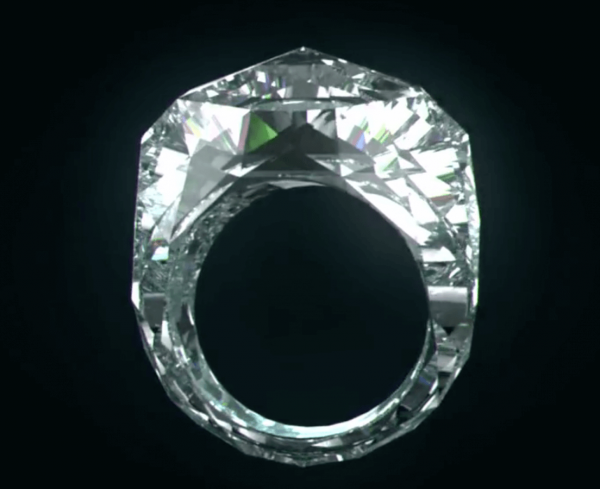 Кольцо из цельного алмаза — 5 место