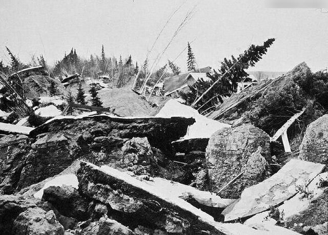 Невероятно мощное землетрясение в Аляске магнитудой 9.2 балла, 1964 год.