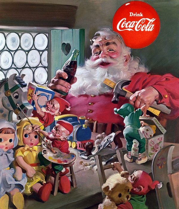 Рождественская реклама Кока-колы 50-х