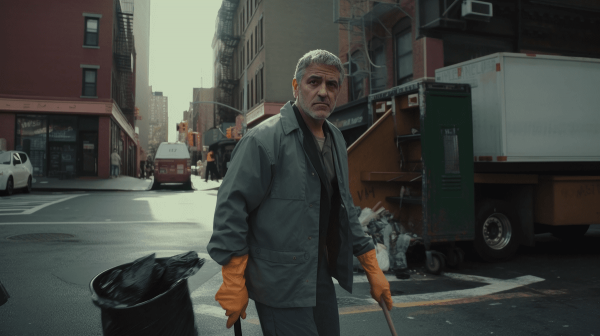 Джордж Клуни как мусорщик