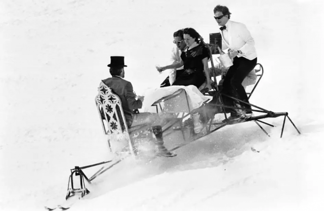 Лыжная гонка клуба «Опасный спорт». Санкт-Мориц, Швейцария, 1983 год