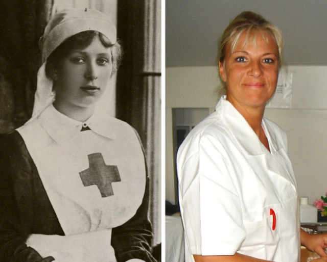 Сестра милосердия в начале XX века и медсестра сейчас