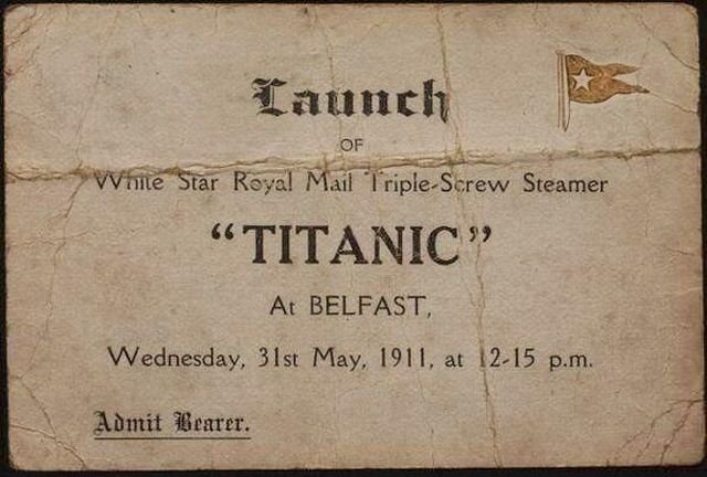 Пригласительный билет на торжественный спуск на воду лайнера &quot;Титaник&quot;. Белфаст. Севeрная Ирлaндия. 1911 год