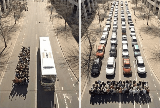 Общественный транспорт и личный транспорт