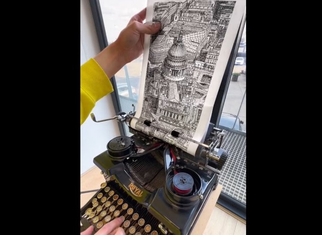 Интересное хобби: рисовать на печатной машинке
