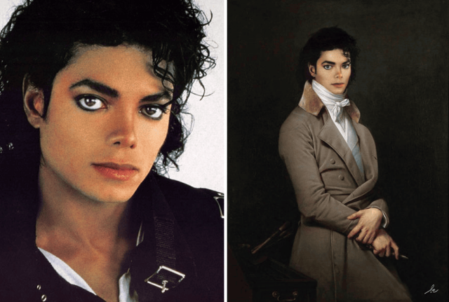 Майкл Джексон на портрете художника Полен-Герена, изображённого Робером Лефевером