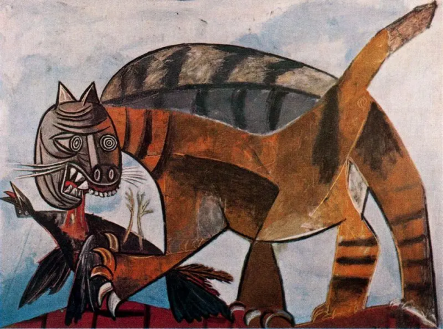 «Кошка, пожирающая птицу», Пабло Пикассо