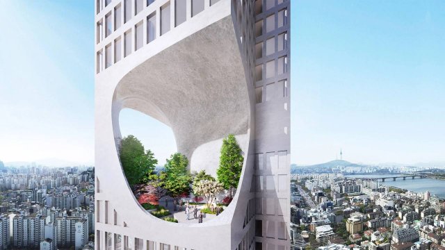 Проект 45-этажной башни Terrarium Cheong-Dam для района Гангнам в Сеуле (Южная Корея)