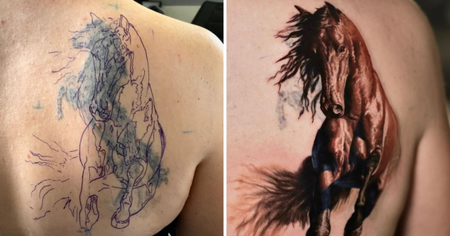 Крутые перекрытия неудачных татуировок