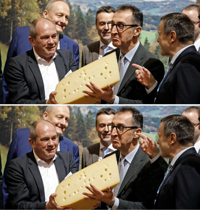 Министр сельского хозяйства Германии и головка сыра