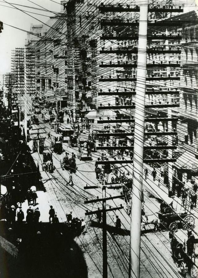 Телефонные линии Нью-Йорка. США, 1903 год