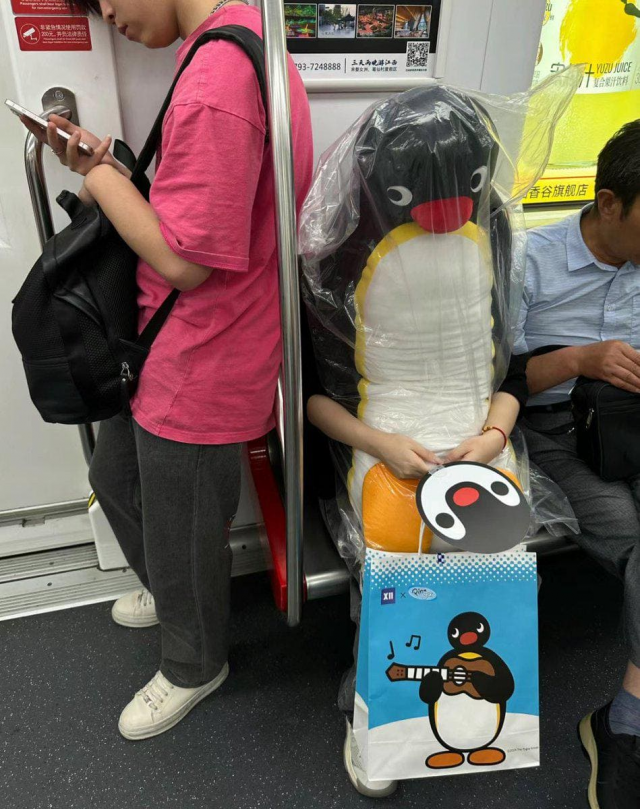 Пингвин в метро?