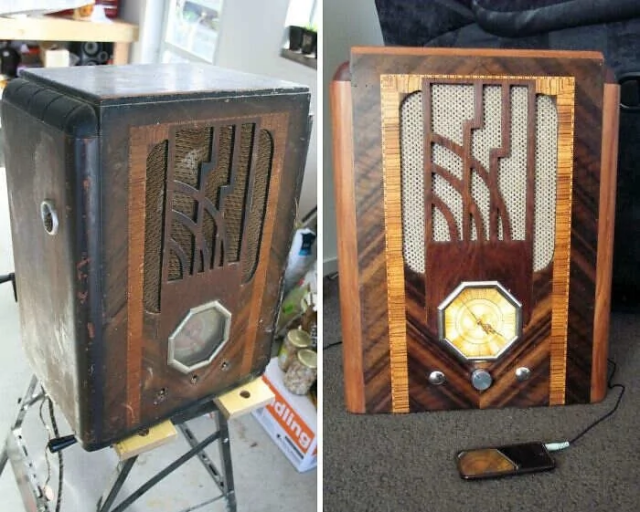 Старинное радио, которое я превратил в динамик для iPod Старинное радио, которое я превратил в динамик для iPod