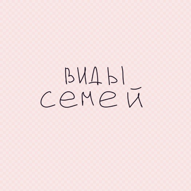 Виды семей