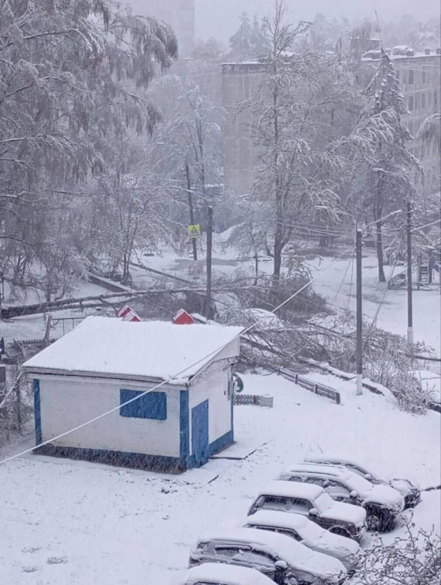 Маевка в Москве: мощнейший снегопад накрыл столицу и город Маевка в Москве: мощнейший снегопад накрыл столицу и город