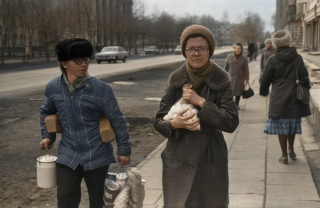 Портрет с покупками. Новокузнецк, 1983 год. Портрет с покупками. Новокузнецк, 1983 год.