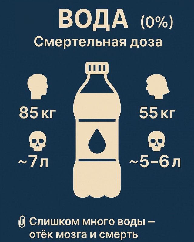 Врачи наглядно продемонстрировали смертельные дозы алкоголя и воды