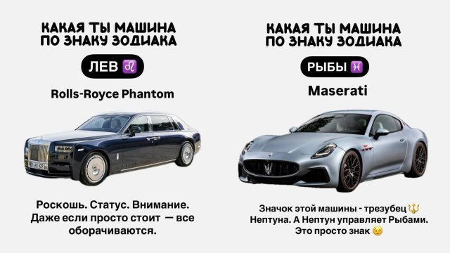 Какая вы машина по знаку зодиака?