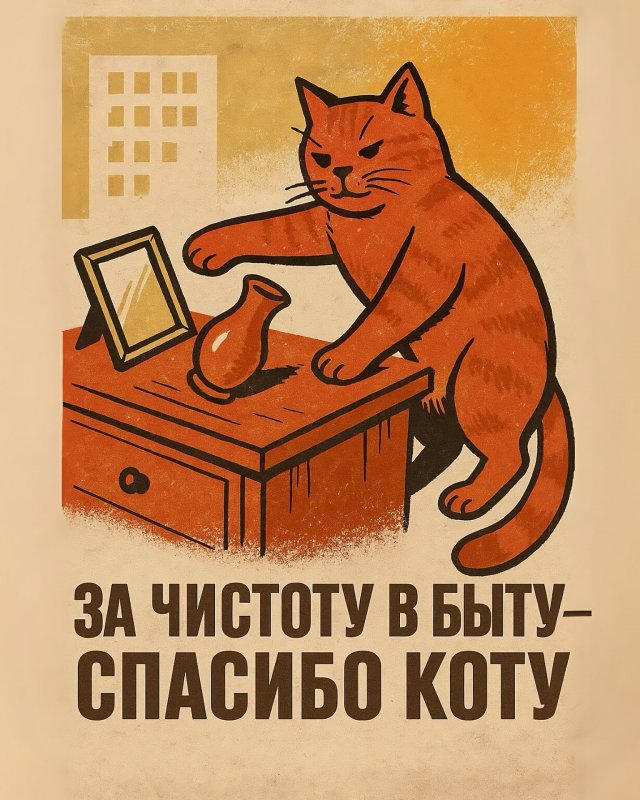 Нейросеть добавила котиков на знаменитые советские плакаты