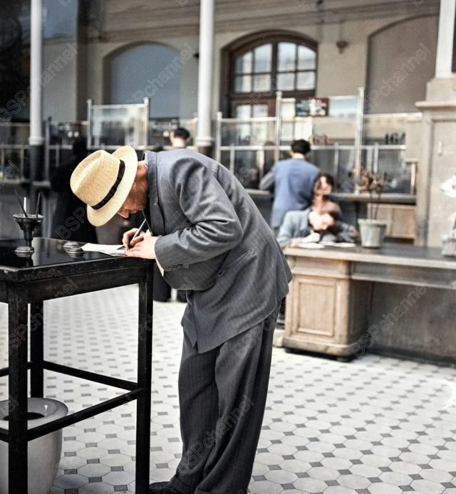 В одном из залов Главпочтамта. Москва, 1958 год. В одном из залов Главпочтамта. Москва, 1958 год.