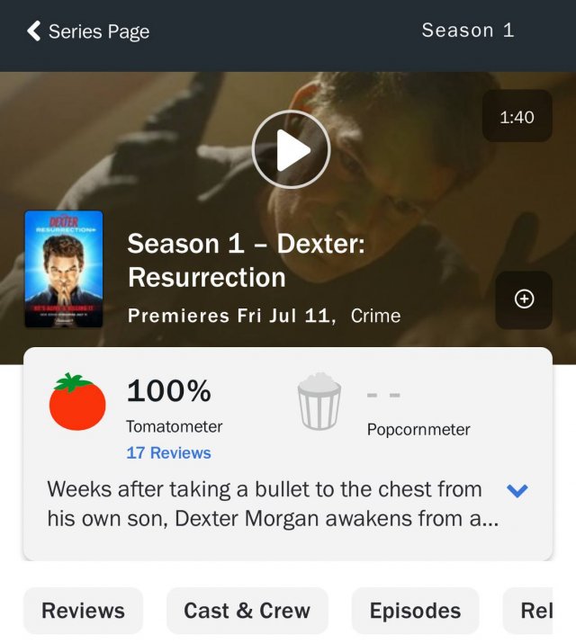 Новый сериал «Декстер» получил твёрдые 100 баллов от первых критиков
