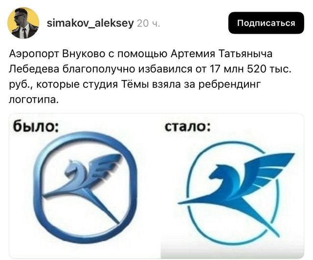 Аэропорт Внуково потратил 17,5 млн рублей на ребрендинг логотипа Аэропорт Внуково потратил 17,5 млн рублей на ребрендинг логотипа